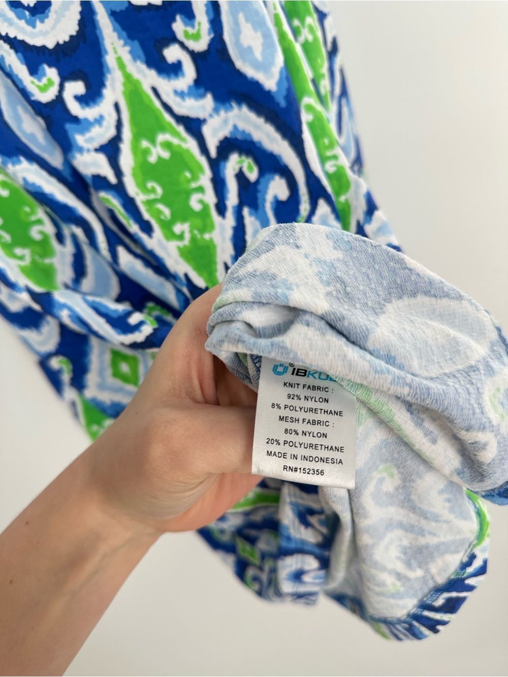 IBKUL UPF Dress Blue Floral Geo Print Long Sleeve 3/4 Zip Size Small - Picture 5 of 7